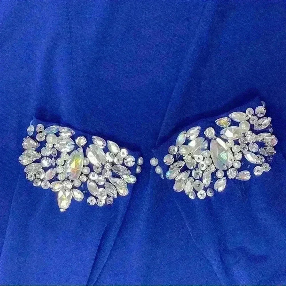 City Triangles Cocktail Dress For Women Royal Blue Sz M Long Sleeve - Picture 10 of 10